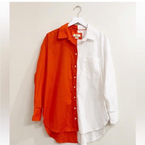 Anthropologie Bennet Button down Color Block Shirt - Picture 5 of 9
